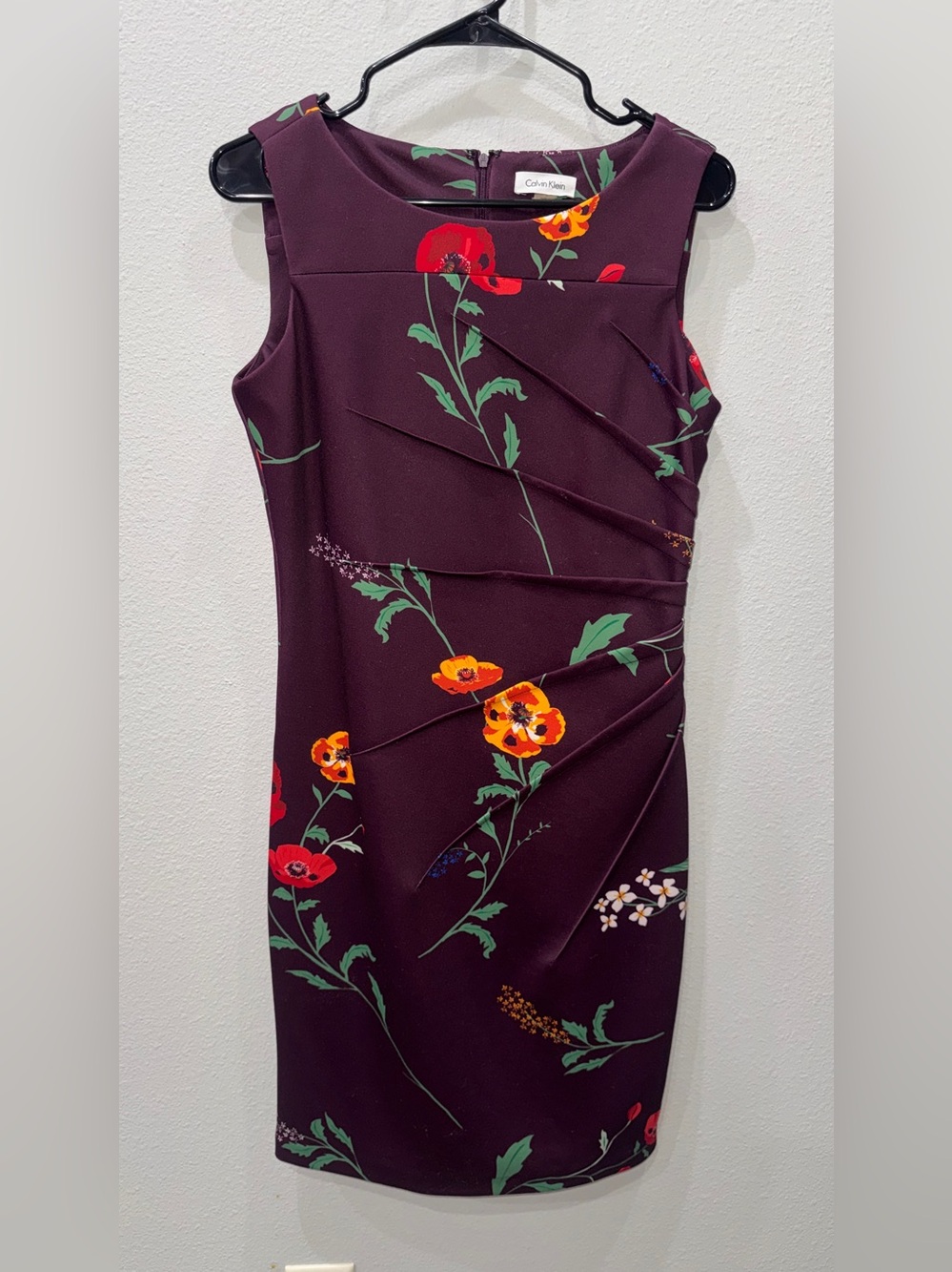 Calvin Klein Plum Floral Sheath Dress - Picture 1 of 3